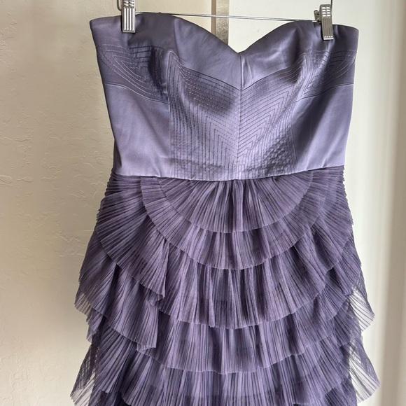BCBG Strapless Mini Dress Frosted Plum, Size 8 - Picture 3 of 12